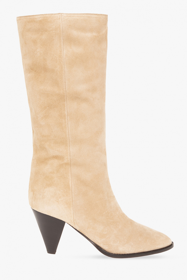 Autumn Winter shoes 1106 - Beige 'Rouxy' heeled suede boots